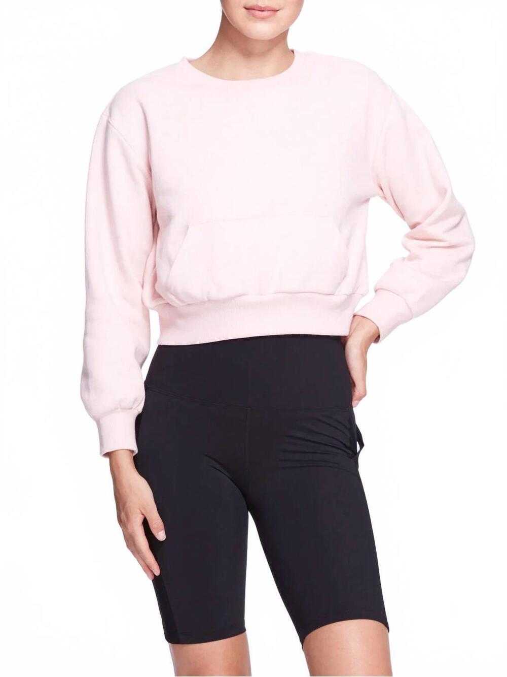 NEW MARCHESA ATHLEISURE wilma long sleeve sweatshirt in blush
